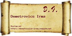 Demetrovics Irma névjegykártya